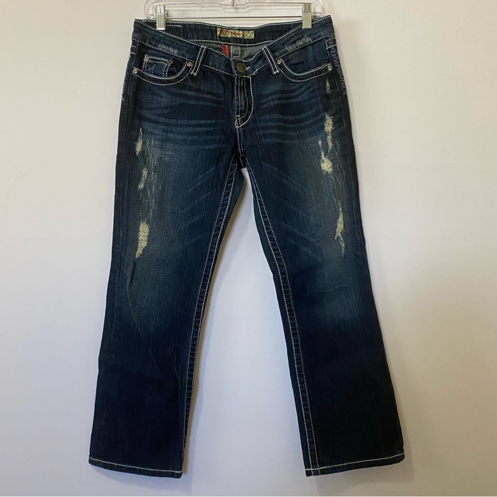 BKE Sabrina Stretch 28 short silver blue stitching